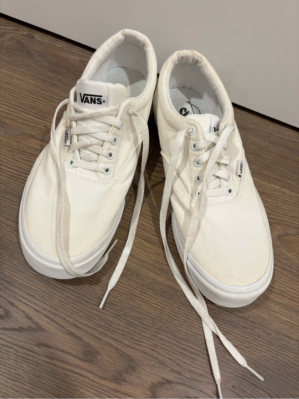 Vans Men's White Canvas Authentic Sneakers